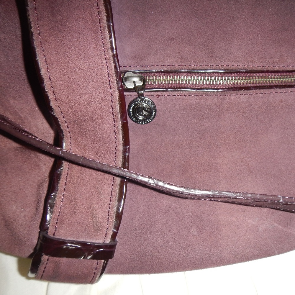Donald J. Pliner Large, Purple Leather/Suede Tote - Picture 2 of 4